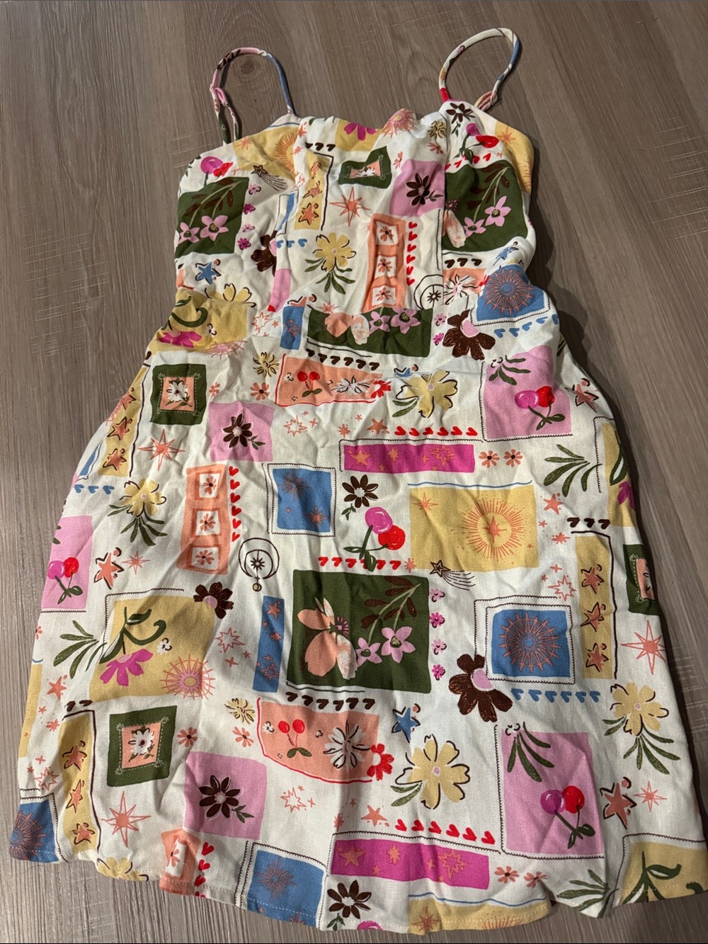 Patchwork Floral Mini Sundress in Multicolor